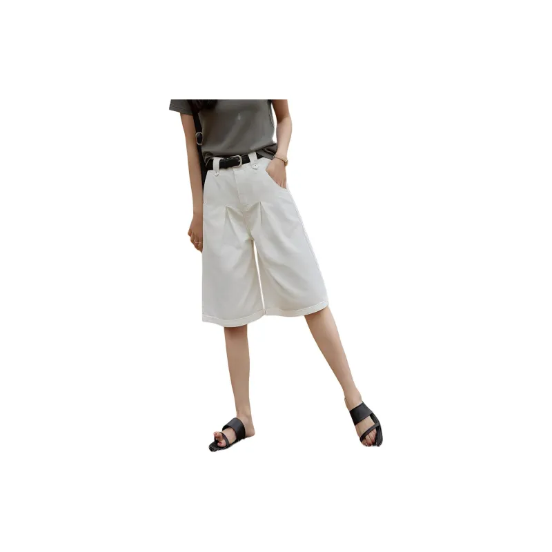 MT Denim Shorts Women's White-2
