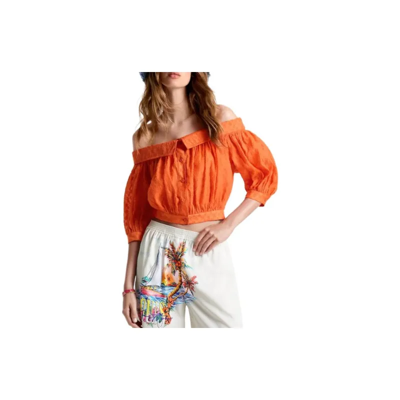 LOUIS VUITTON Monogram Fil Coupé Off The Shoulder Blouse-3