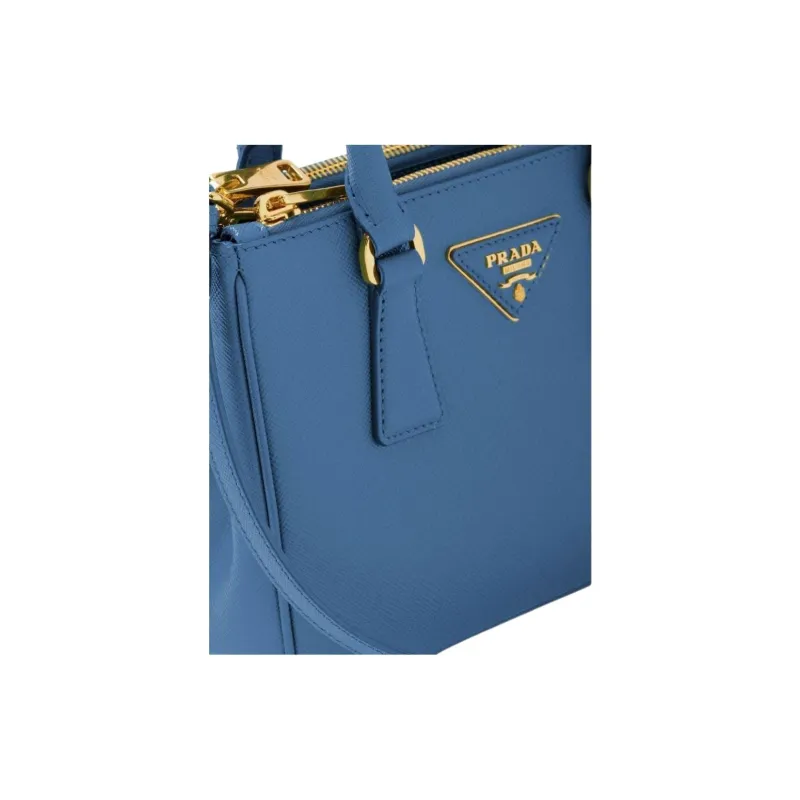 PRADA Galleria Killer Bag Leather Shoulder Bag Crossbody Bag Handbag Mini Women's Light Blue-4