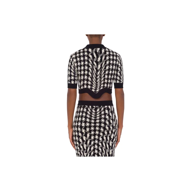MOSCHINO Cropped Coats Women's Black-3