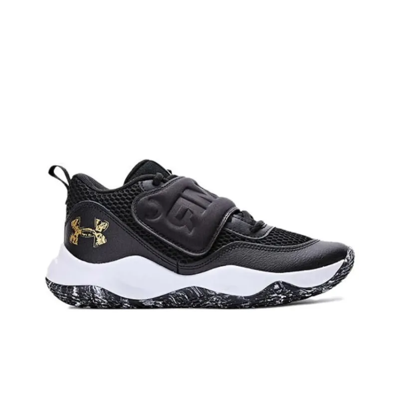 Under Armour Slip Resistant Low Top Children's Basketball Shoes Black Teenagers-1