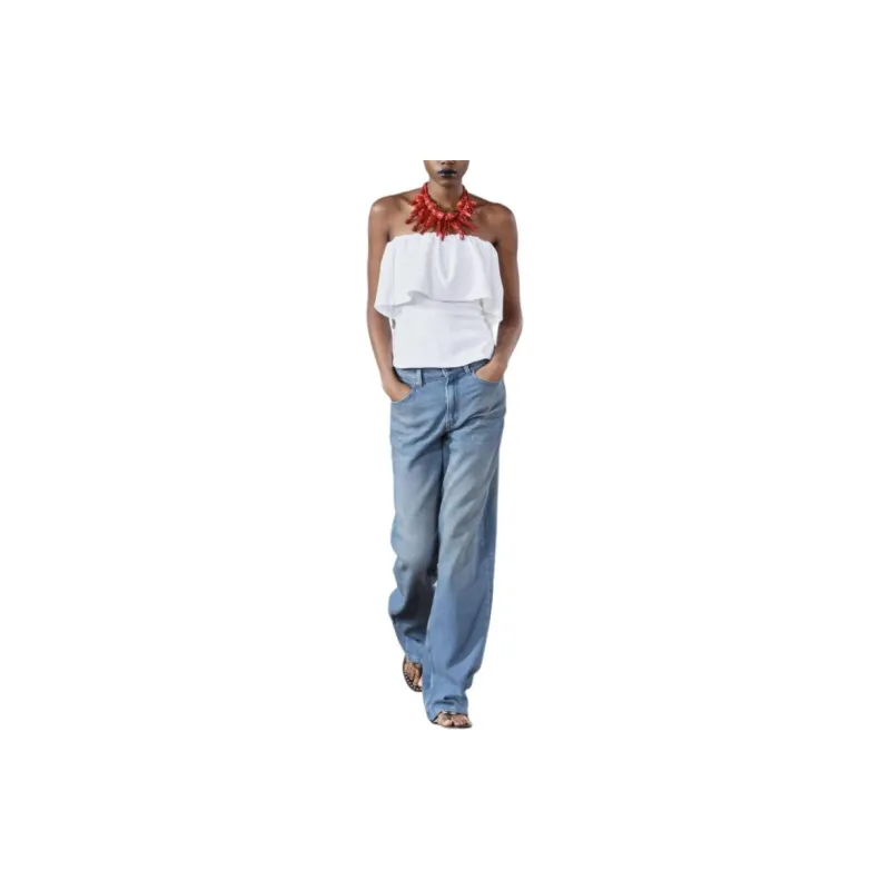 ZARA Tank Tops Women's White-3