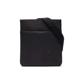 LACOSTE Recycled Canvas With PVC Shoulder Bag, Crossbody Bag Regular Men's Black