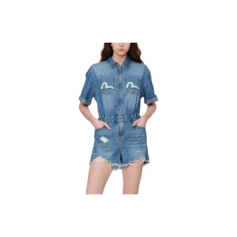 EVISU Denim Shorts Women's Denim Blue-4