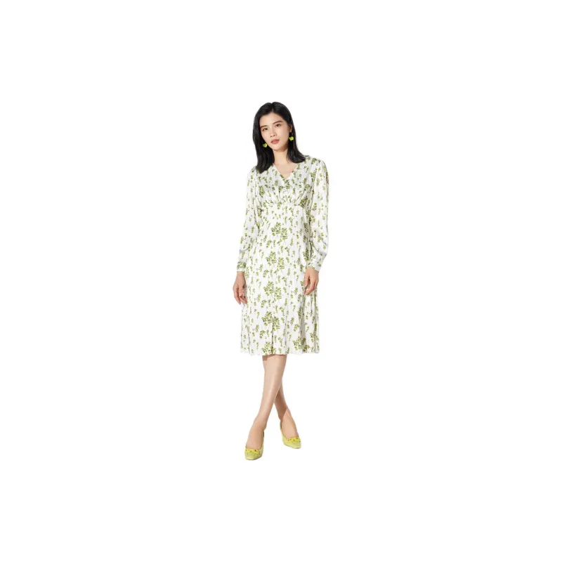 BBLLUUEE Long Sleeved Dress Women's Jade Green-1