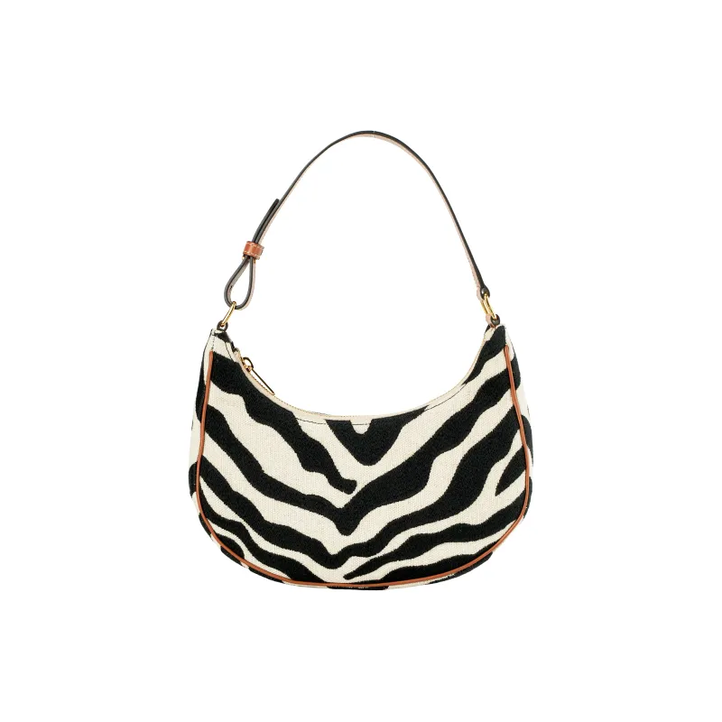 CELINE AVA Textile Calfskin Handbag Women's Black-4