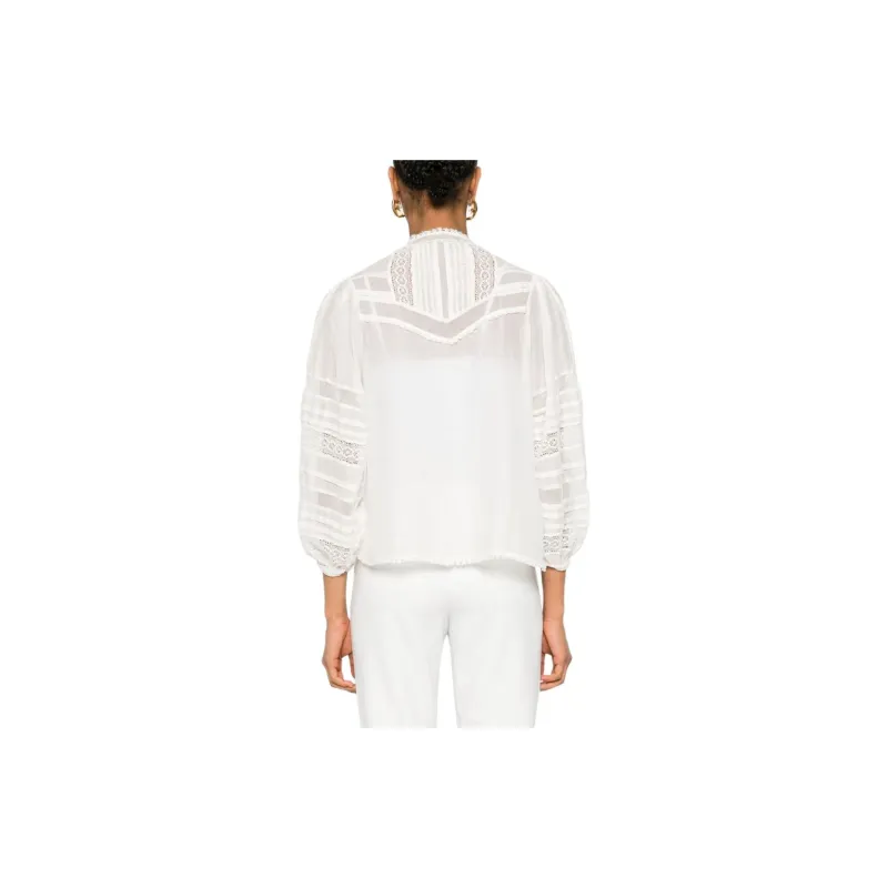 Dorothee Schumacher Lace-detailed Long-sleeved Voile Blouse-2