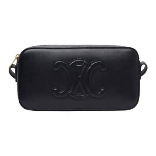 CELINE Triomphe Cow Leather Shoulder Bag Handbag Shoulder Bag Crossbody Bag Regular Women's Black