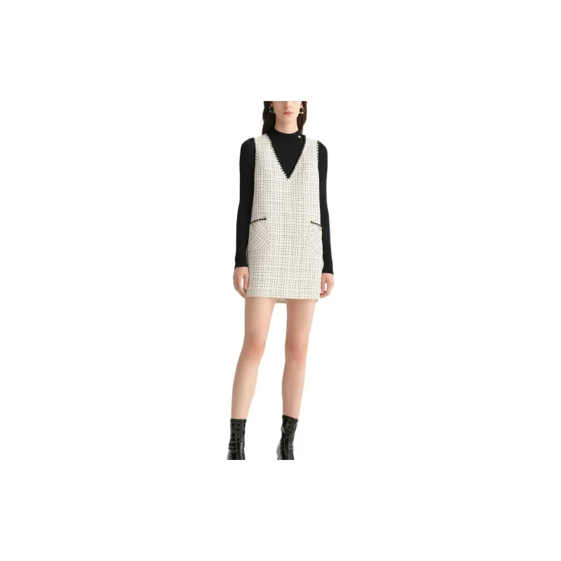 KARL LAGERFELD Sleeveless Dress Women's White-1