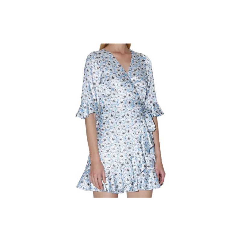 Bebe Short Sleeved Dresses Women's Blue White-2