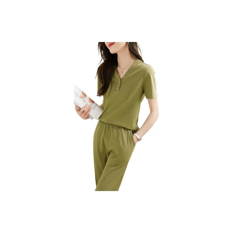 Mo Han Yi Mei Casual Suit Women's Green-1