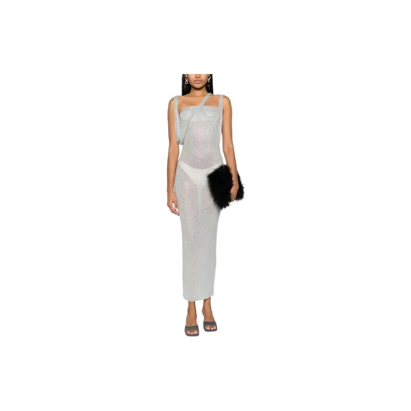 The Attico Sleeveless Dress Women's Pearl Gray-2