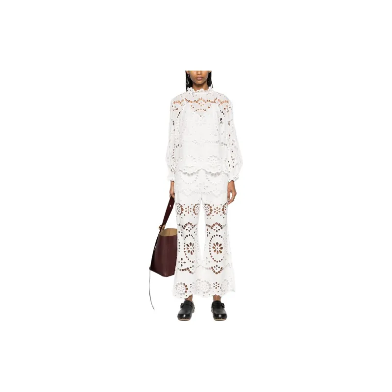 Zimmermann Lexi Embroidered Flare Pants-1