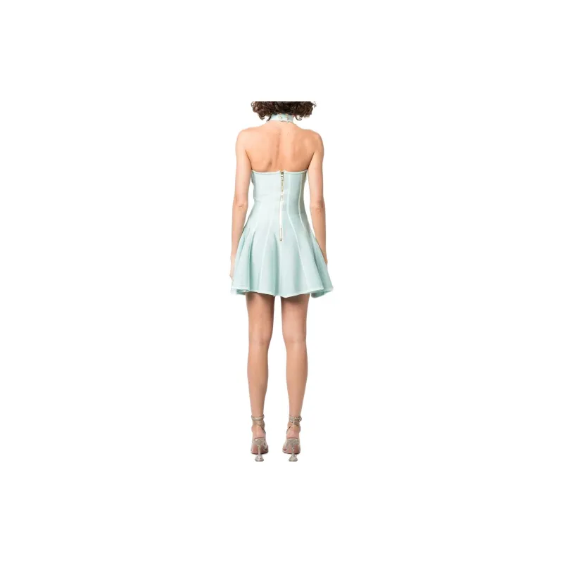 BALMAIN Sleeveless Dress Women's Green-2