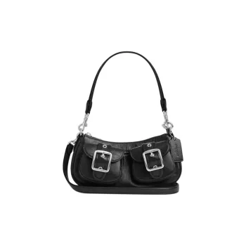 COACH Ashton Patent Leather Portable Crossbody Bag Shoulder Bag Medium Size Women's Black
