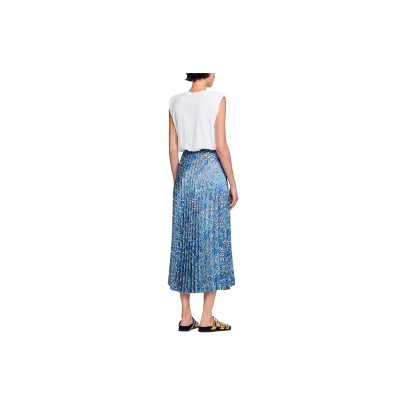 Sandro Casual Long Skirts Women's Blue-3