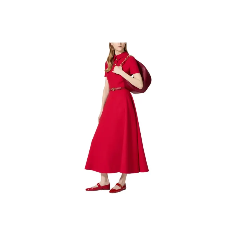 Valentino Short-Sleeved Dresses Women's Red-3