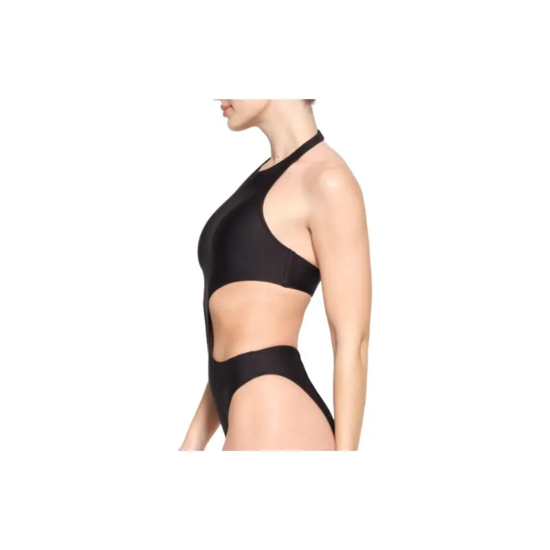 SKIMS SIGNATURE SWIM HALTER MONOKINI One-piece Swimsuit Women's ONYX/Onyx-3