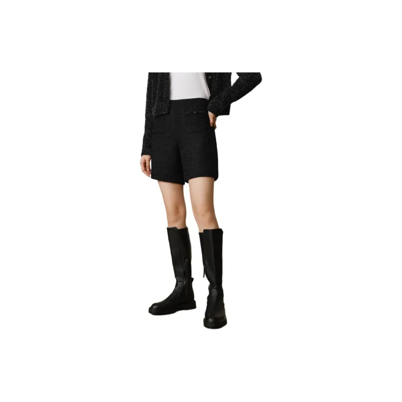 JZ. ANNAKRO Casual Shorts Women's Plain Black-1