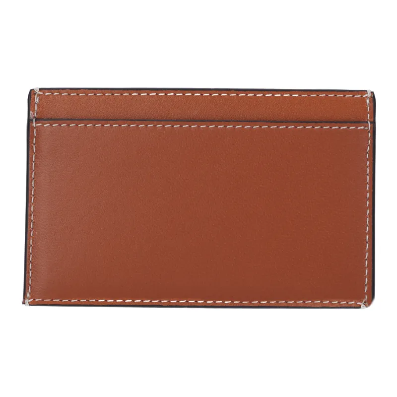 CELINE Triomphe Cow Leather Card Clip Money Clip Card Holder Women's Tan-4