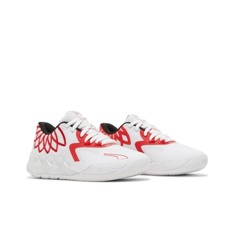 Puma LaMelo Ball MB.01 Lo Team Color White High Risk Red GS-2