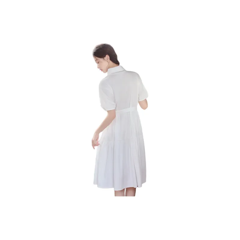 HUASJ Short Sleeved Dresses Women's White-2