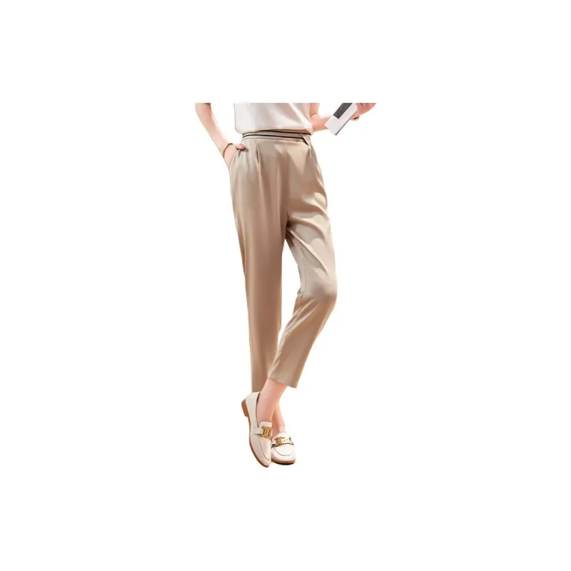 Yi Mengyuan Silk Casual Pants Women's-2