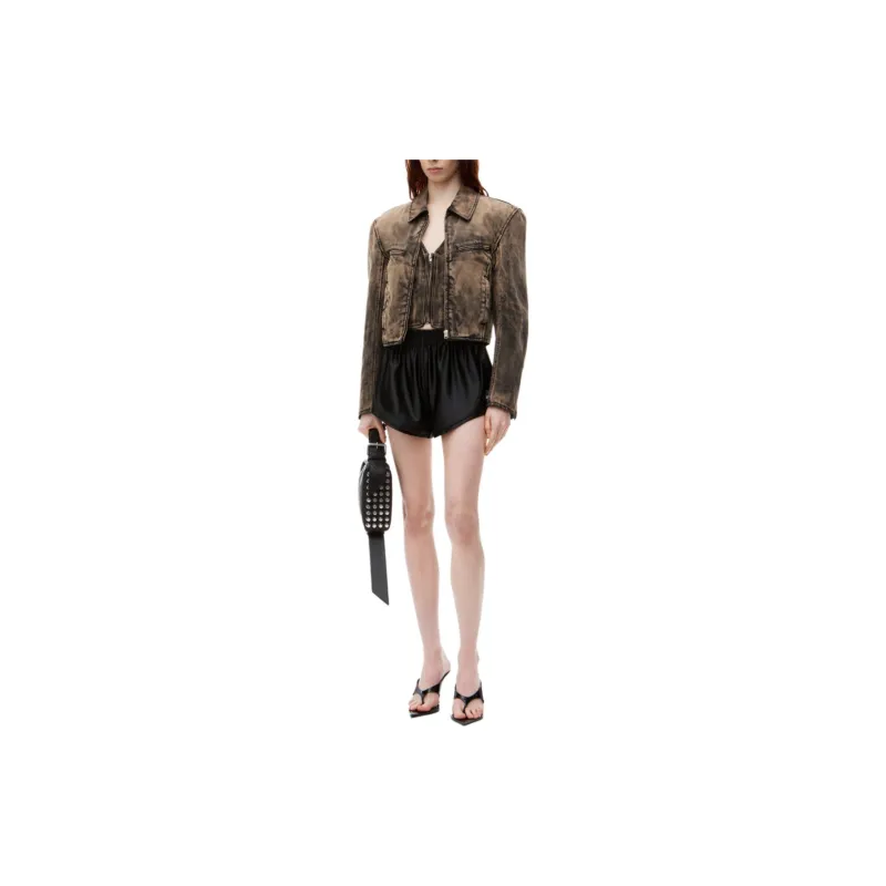 Alexander Wang Logo tag Cotton Track Shorts-1