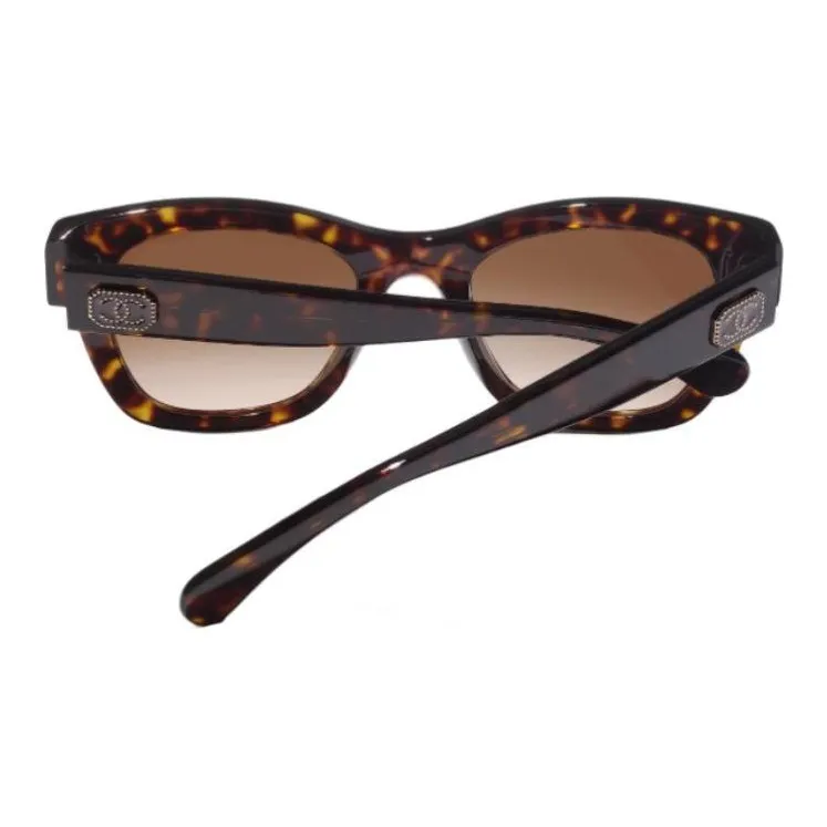 CHANEL Acetate Square Sunglasses Unisex Tortoiseshell-5