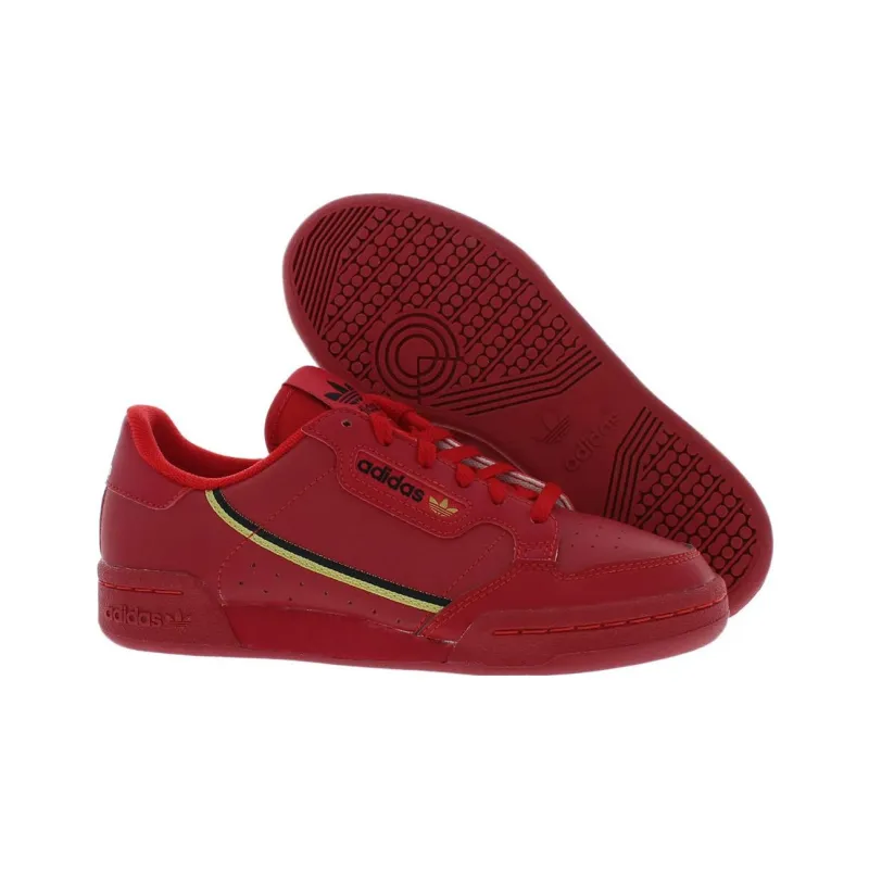 Adidas Originals Continental Abrasion Resistant Breathable Low Top Kids' Skateboarding Shoes Red Teenagers-3