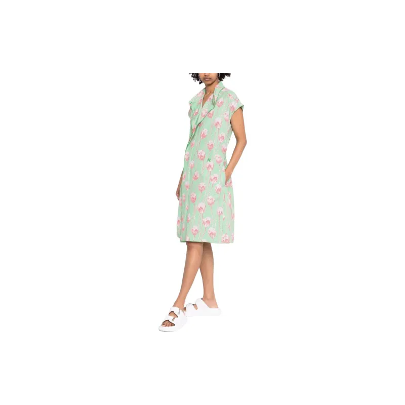 KENZO Short Sleeved Dresses Women's Green-3