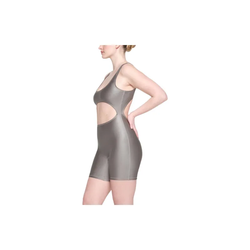 SKIMS SHINE SWIM CUT OUT CYCLE SUIT One-piece Swimsuit Women's SMOKE/Smoke Gray-3