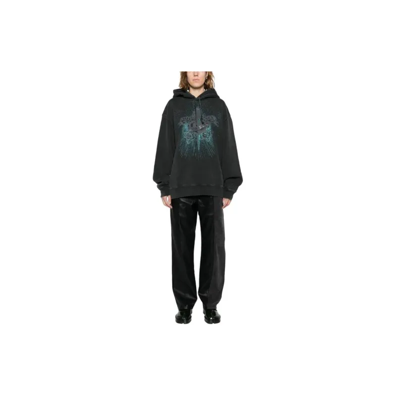 Jean Paul Gaultier Crystal-embellished Cotton Hoodie-1