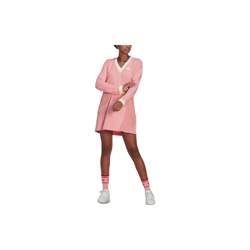 Adidas Originals Adicolor Long Sleeved Dresses Women's Pink-1