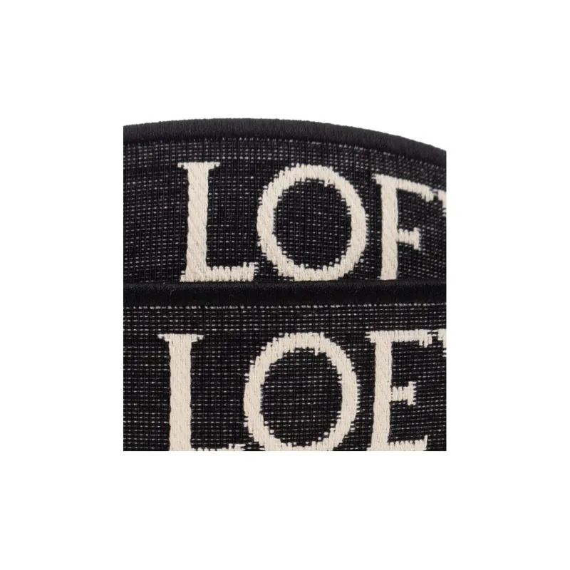 LOEWE Jacquard Fabric With Cow Leather Patchwork Shoulder Strap With Pouch Shoulder Strap Women's Black-4