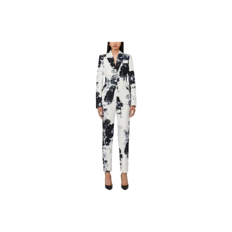 Alexander McQueen Graphic Printed Tapered Trousers-1