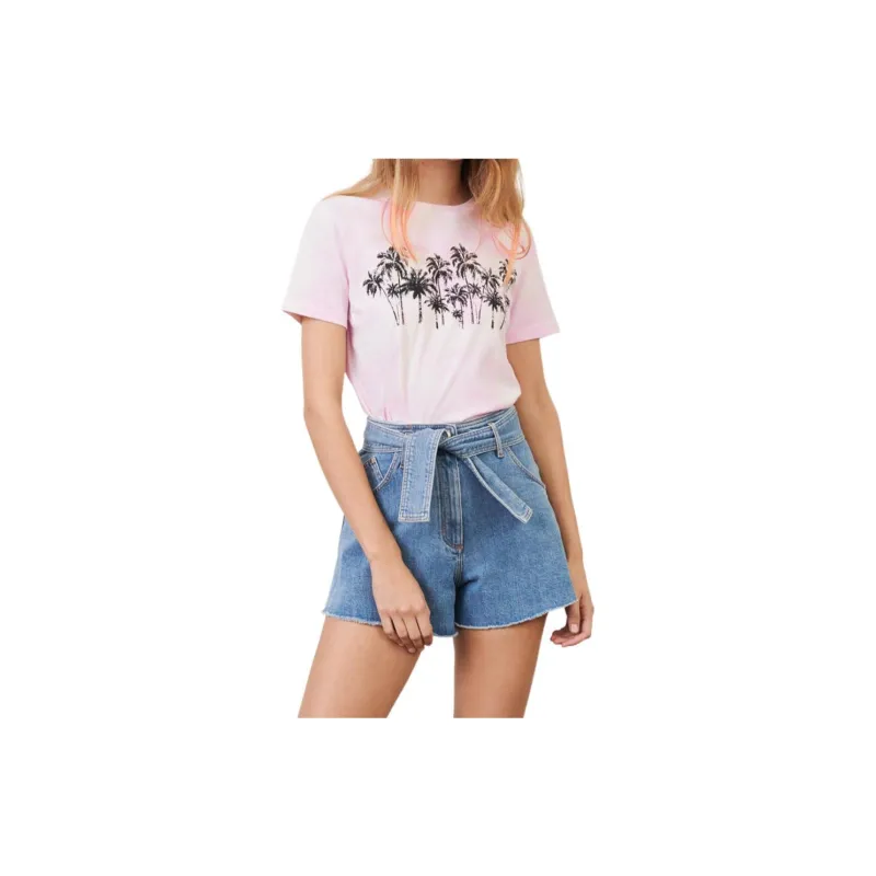 Maje Denim Shorts Women's Sky Blue-1