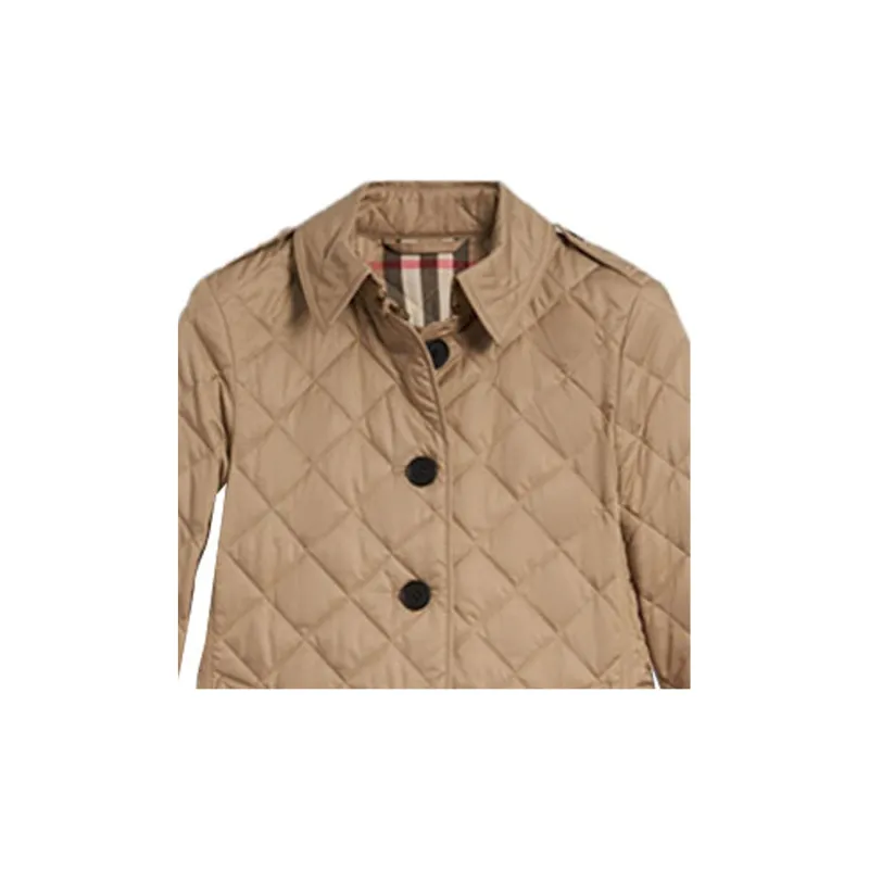 Burberry Puffer Jacket Women's Khaki-4