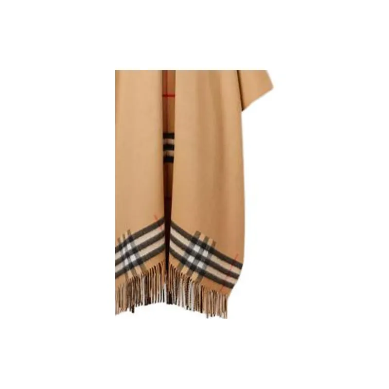 Burberry Fringed Check Cape-5