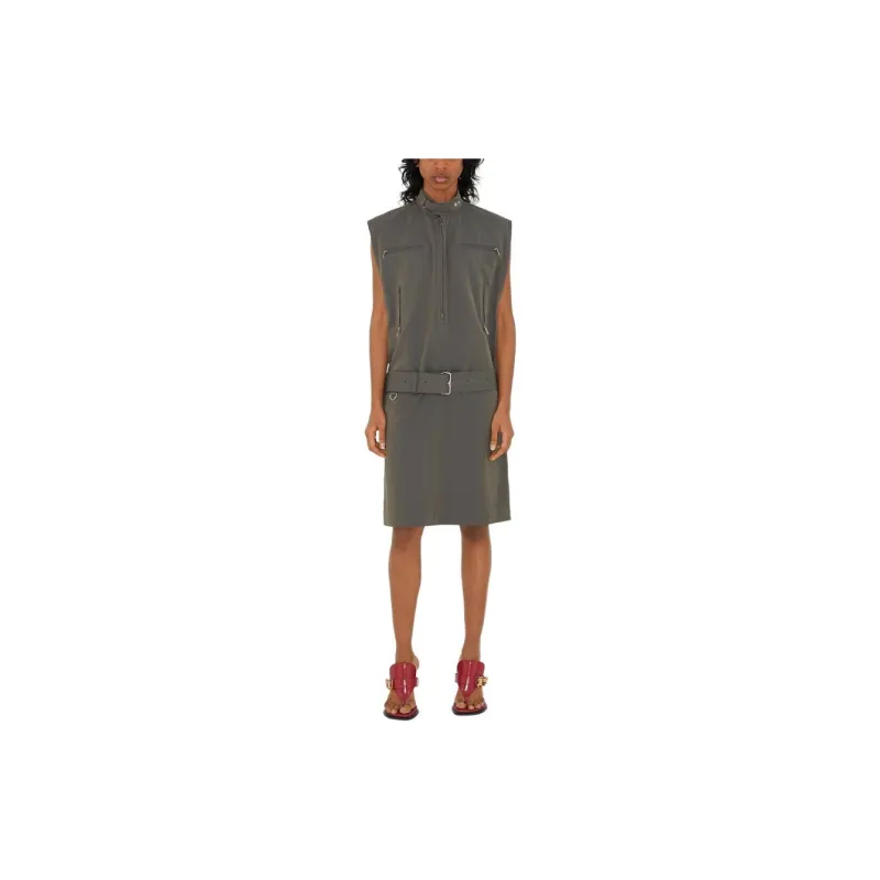 Burberry Zip detail Cotton linen Dress-3