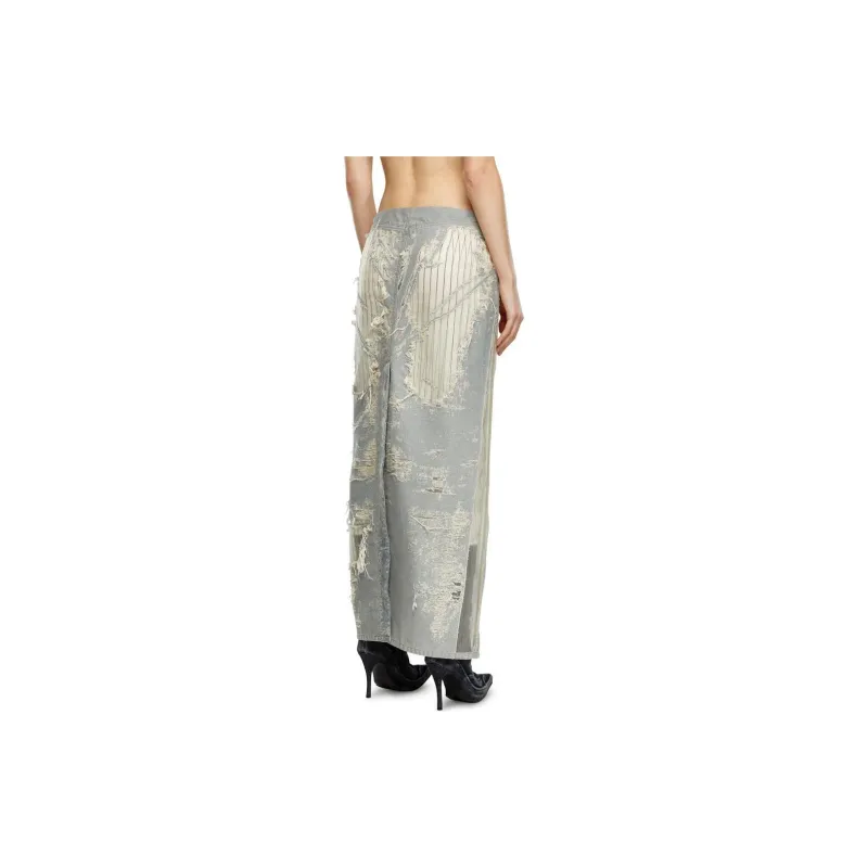 DIESEL SS24 Denim Long Skirt Women's White-3