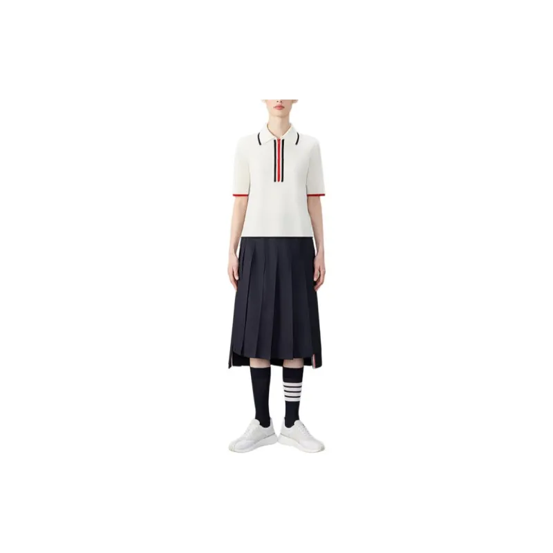 THOM BROWNE RWB stripe Virgin Wool Dress-1