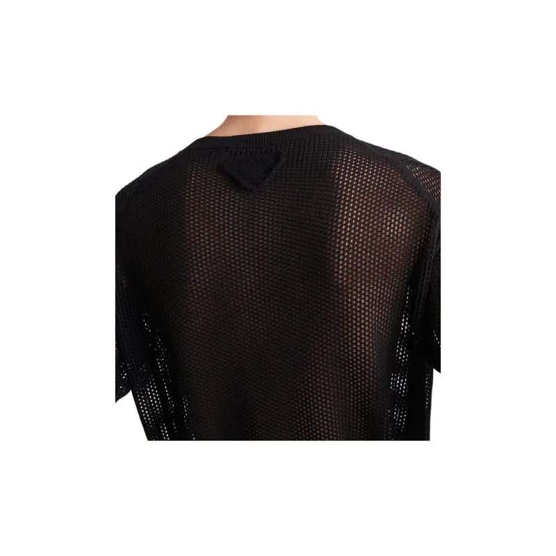 PRADA Short Sleeved Open Knitted Top-4