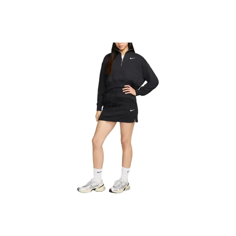 Nike Sportswear Phoenix Fleece Casual Short Skirts Women's Black-3