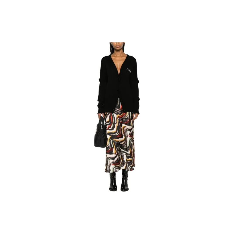 MARNI V Neck Cardigan 'Black'-1