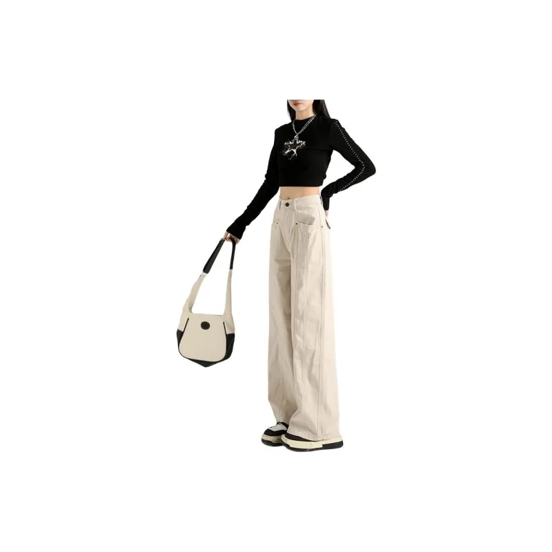 HELEH Casual Pants Women's Beige Apricot-2