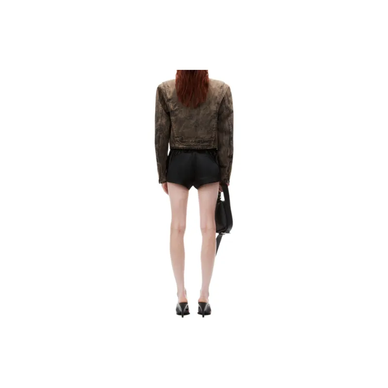 Alexander Wang Logo tag Cotton Track Shorts-3
