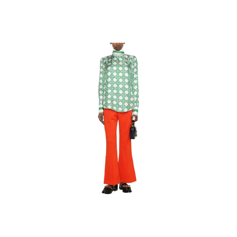 CASABLANCA Geometric-pattern Silk Blouse-1