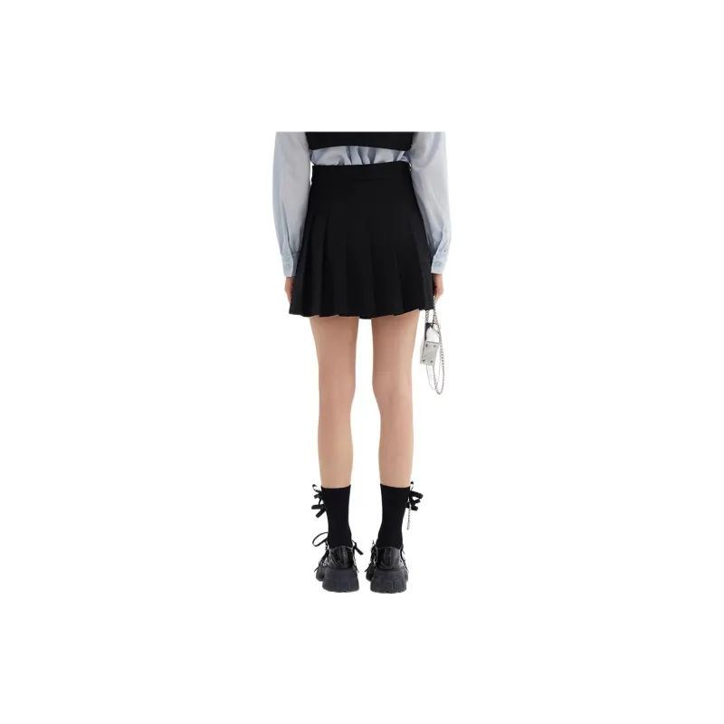 LOFT SHINE Casual Short Skirts Women's Black-1