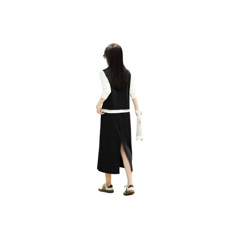 Mo Han Yi Mei Skirt Set Women's Black-1